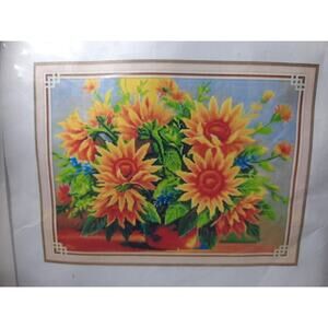 Findvoor Pre Printed Cross Stitch Kit Bloomimg Sunflowers New
